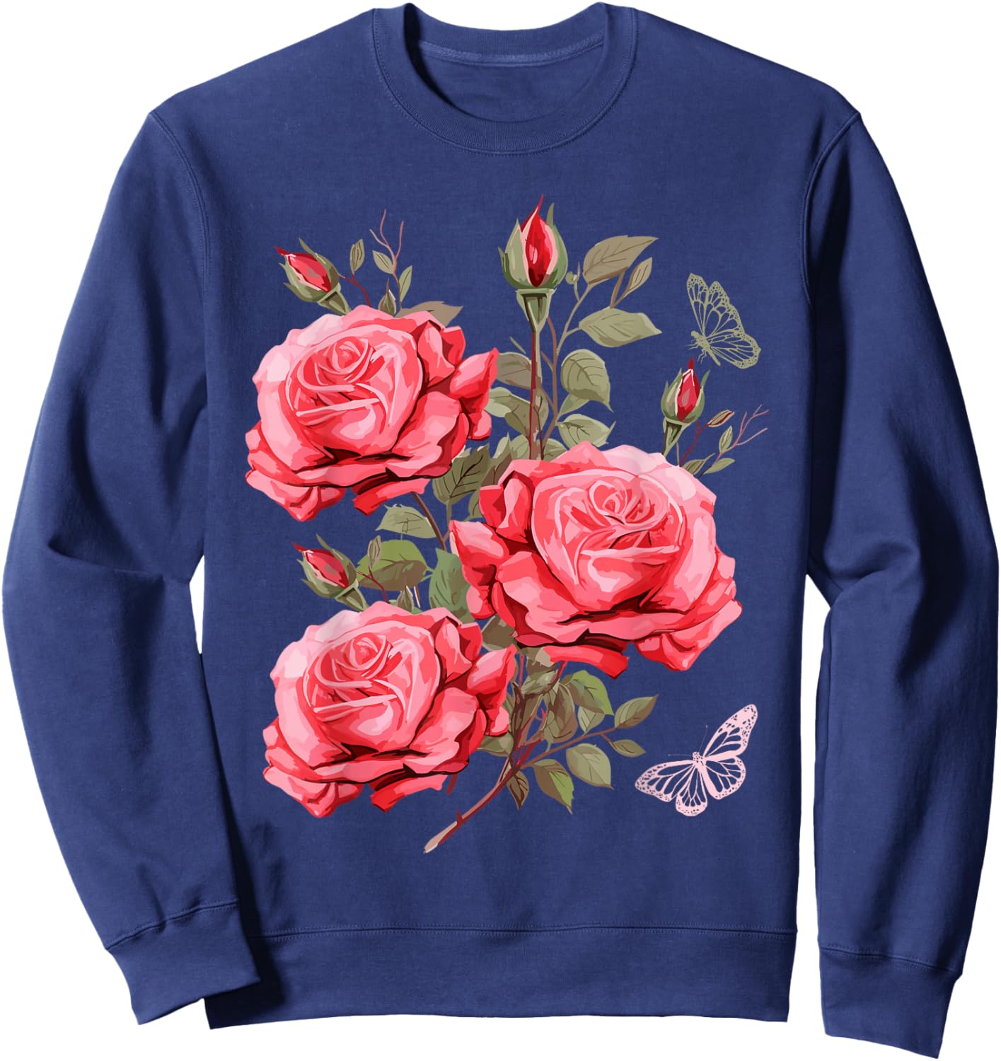 Gärtner Flower Rosenstrauß mit rosa Rosen und Rosenblüten Sweatshirt - Sweatshirt | Navy