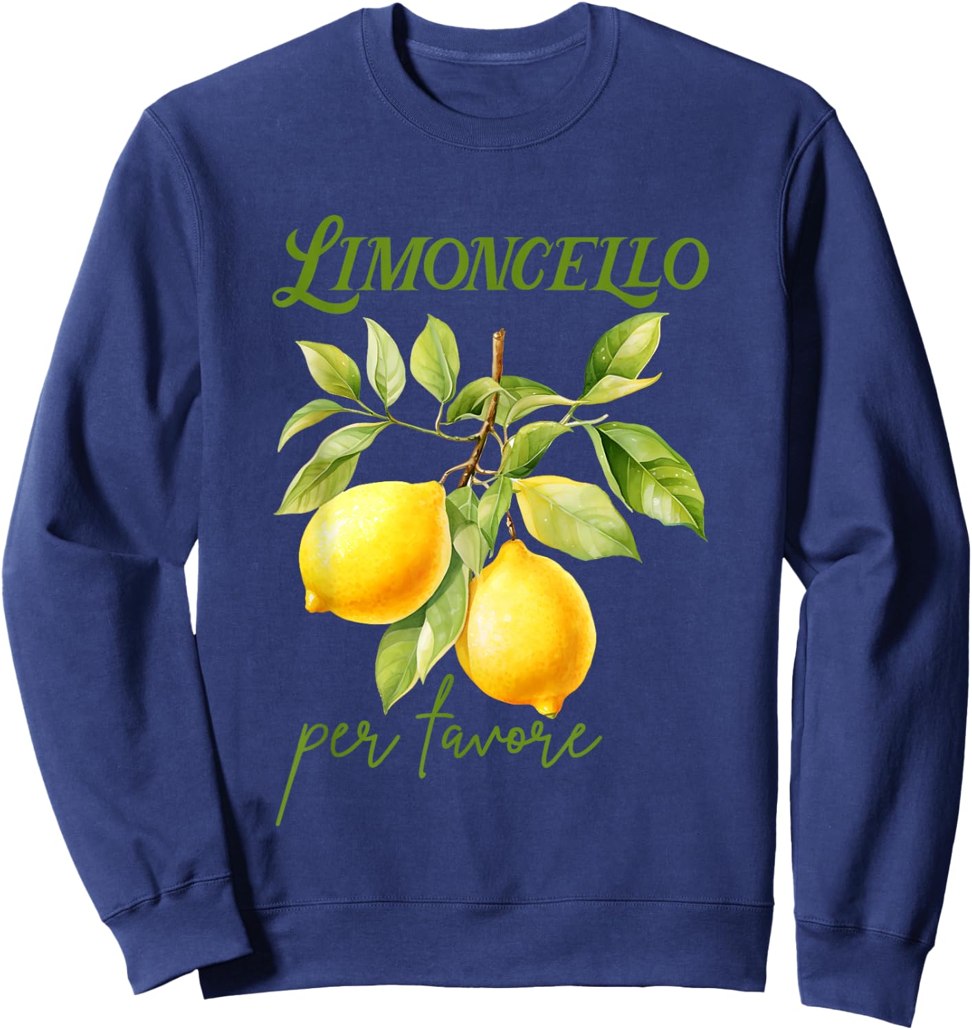 Limoncello Per Favore | Limoncello Lemon Liqueur , black Sweatshirt - Sweatshirt | Navy