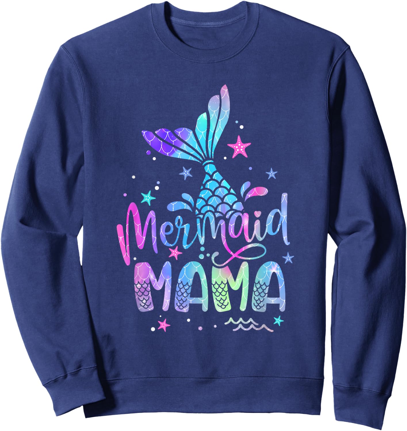 Mermaid Mama Women Family Matching 1st Birthday Sweatshirt - Sweatshirt | Navy