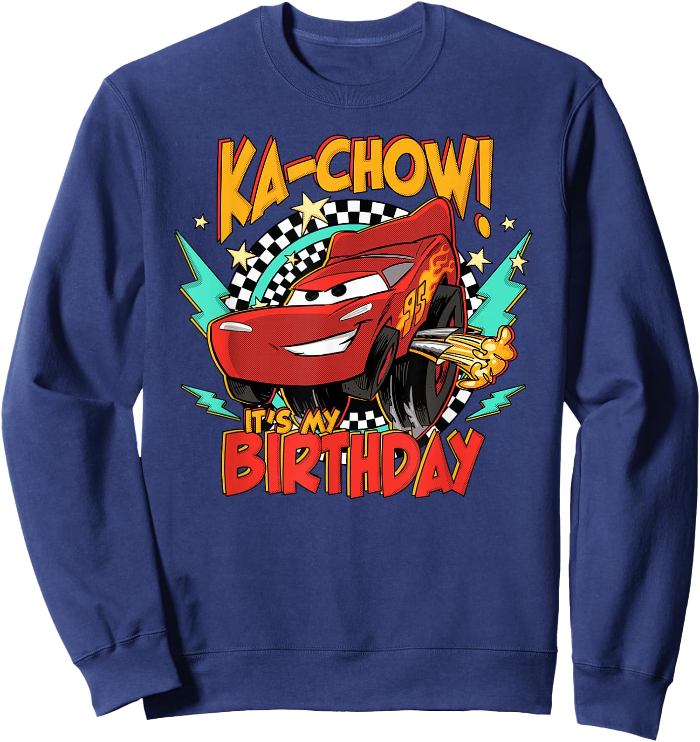 Disney Pixar Cars Birthday KaChow It's My Birthday Lightning Sweatshirt - Sweatshirt | Navy