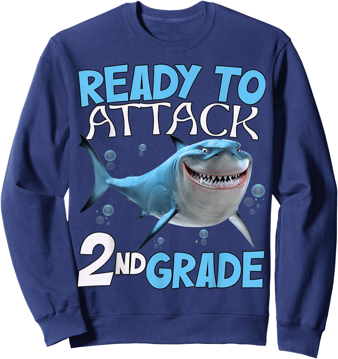 Shark Ready To Attack kids 2nd Grade Second funny 1st day Sweatshirt - Sweatshirt | Navy