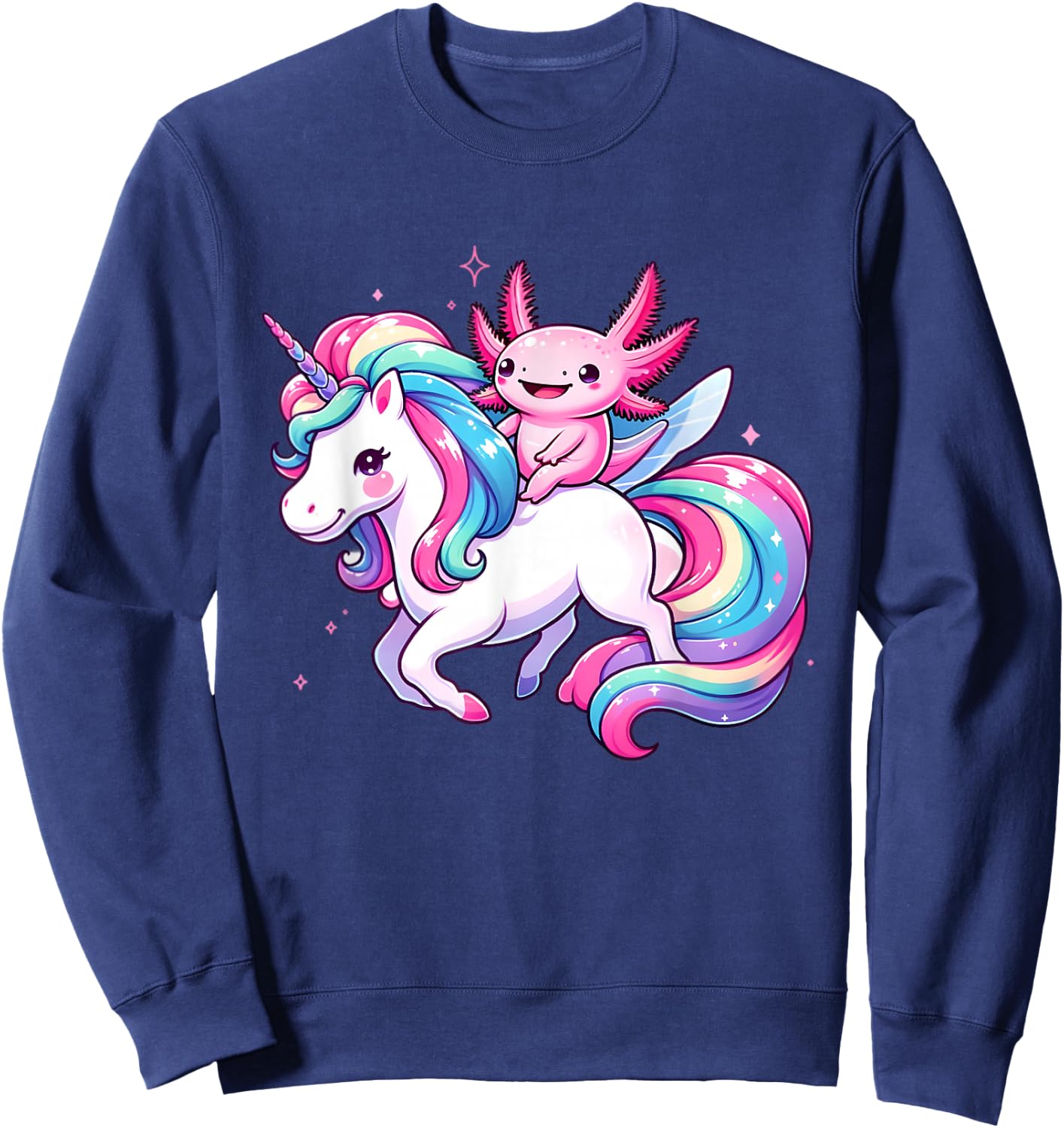 Axolotl Unicorn Lover Toddler Kids Boys Girls Cute Unicorn Sweatshirt - Sweatshirt | Navy