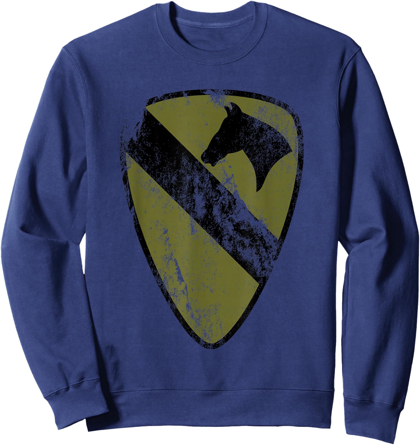 1st Cavalry Division Patch - 1st CAV OD Green - Vintage Sweatshirt - Sweatshirt | Navy