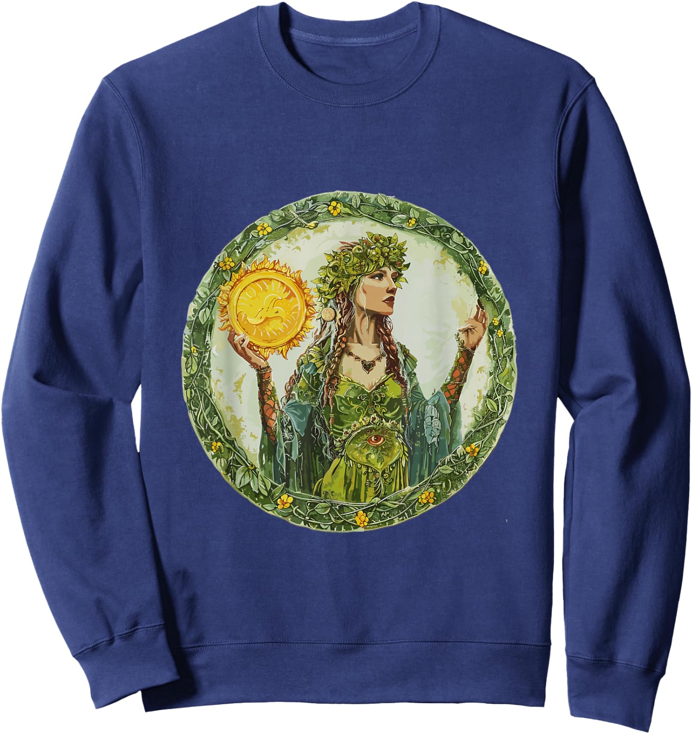 Ostara Spring Equinox Enchantress Renewal Sweatshirt - Sweatshirt | Navy