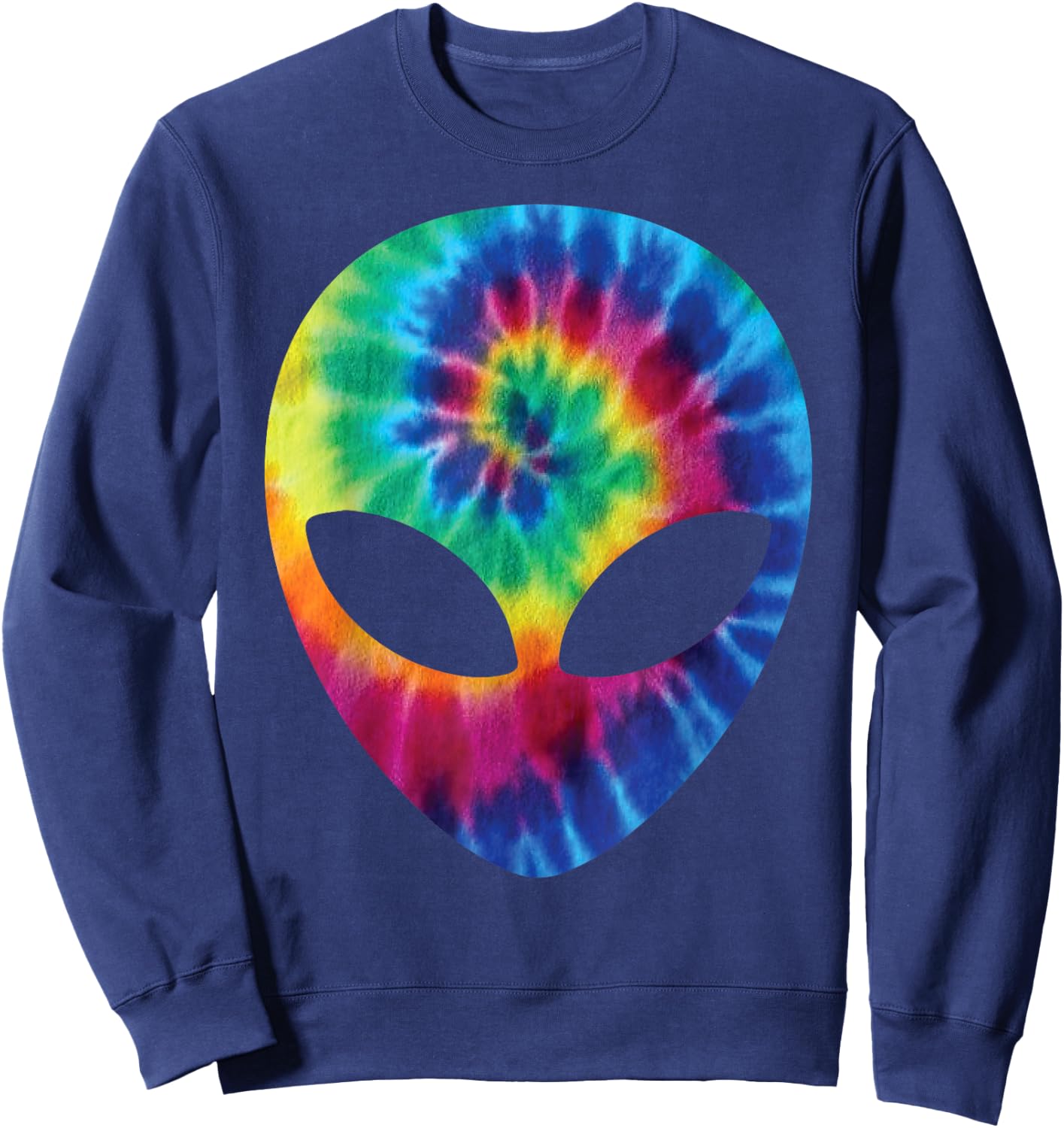 Alien Tie Dye Head Face Sweatshirt - Sweatshirt | Navy