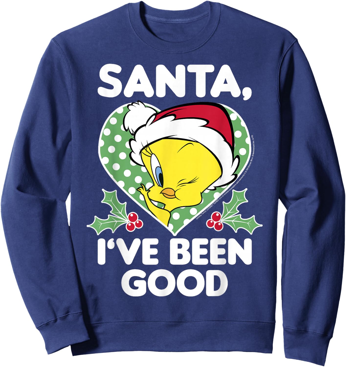 Looney Tunes Christmas Tweety Bird Santa I've Been Good Sweatshirt - Sweatshirt | Navy