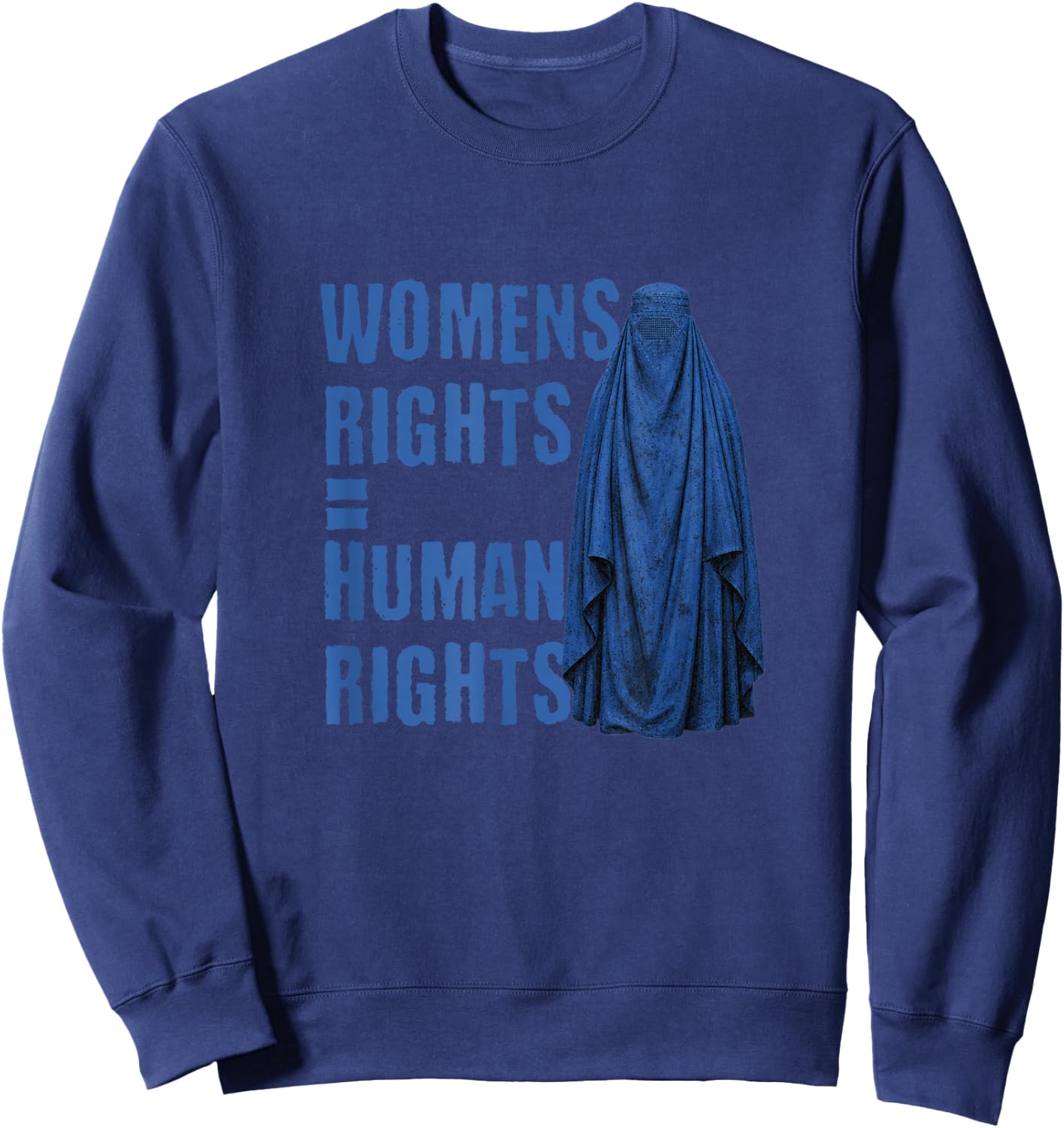 Afghan Women’s Rights Blue Burka Sweatshirt - Sweatshirt | Navy