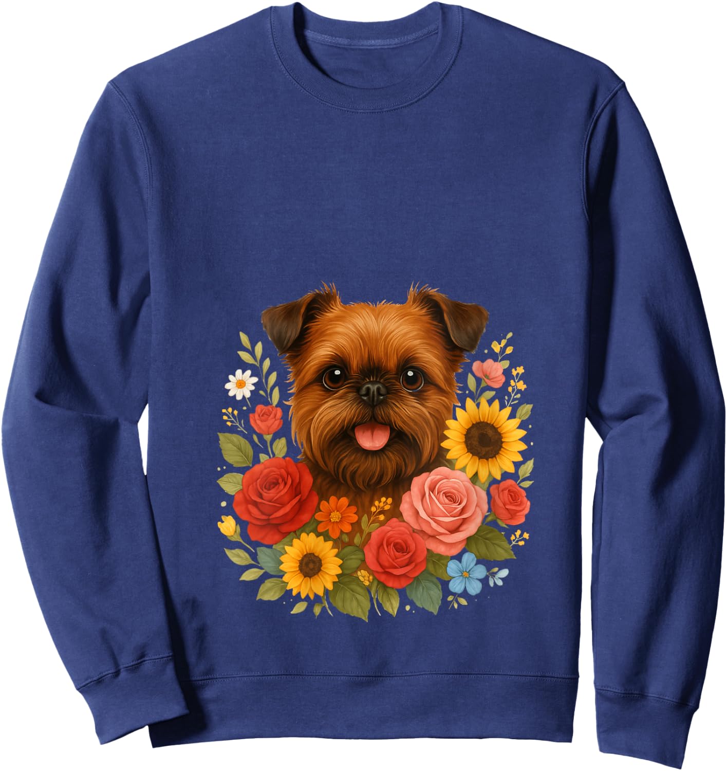 Brussels Griffon V-Neck Sweatshirt - Sweatshirt | Navy