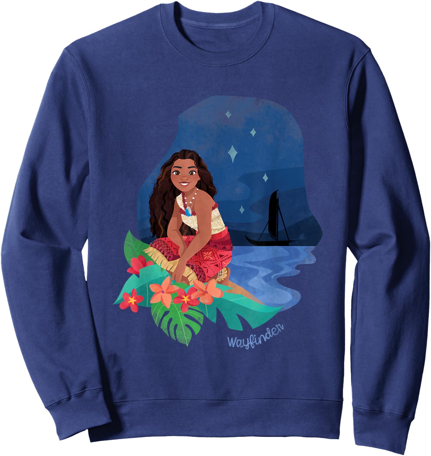 Disney Moana 2 Oceania Wayfinder Midnight Moana , Black, S Sweatshirt - Sweatshirt | Navy