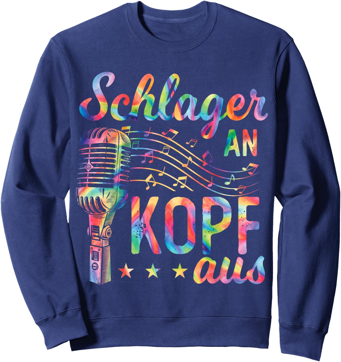 Schlager An Kopf Aus Schlageroutfit Schlagerparty , black Sweatshirt - Sweatshirt | Navy