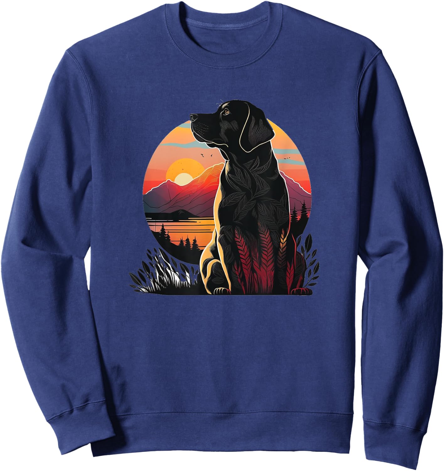 Cute Black Lab Black Labrador Retriever Puppy Dog Mom Animal Women Girls Kids Sweatshirt - Sweatshirt | Navy
