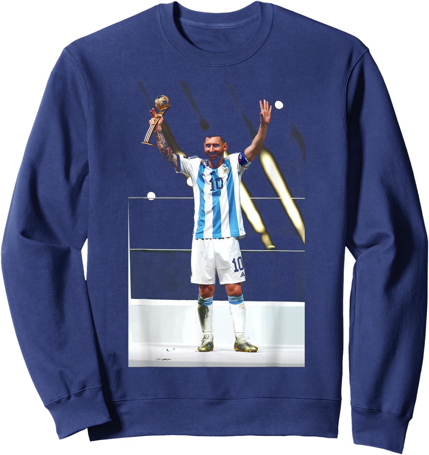 Lionel Messi Argentinien 2022 Katar Weltmeisterschaft Sieger Fußball Sweatshirt - Sweatshirt | Navy