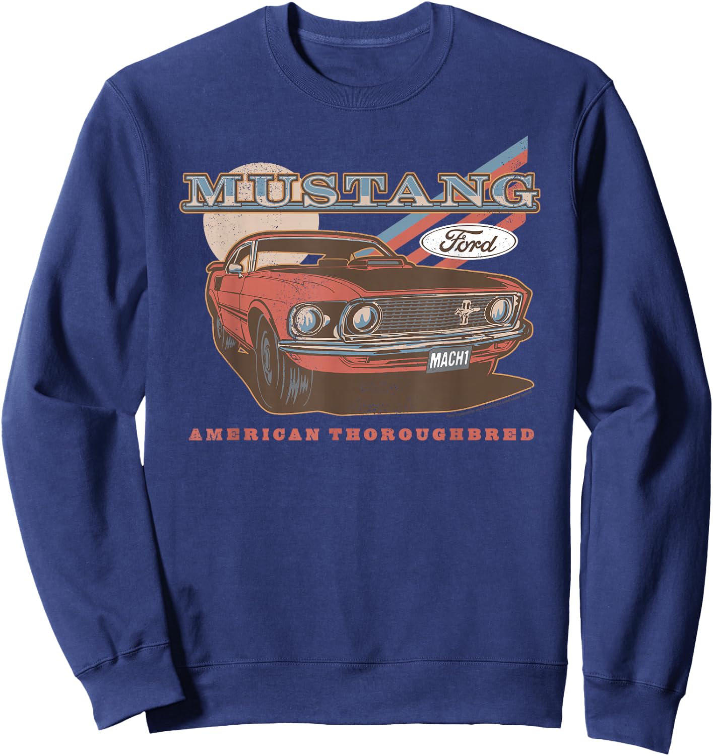 Ford Red Mustang American Thoroughbred , black Sweatshirt - Sweatshirt | Navy