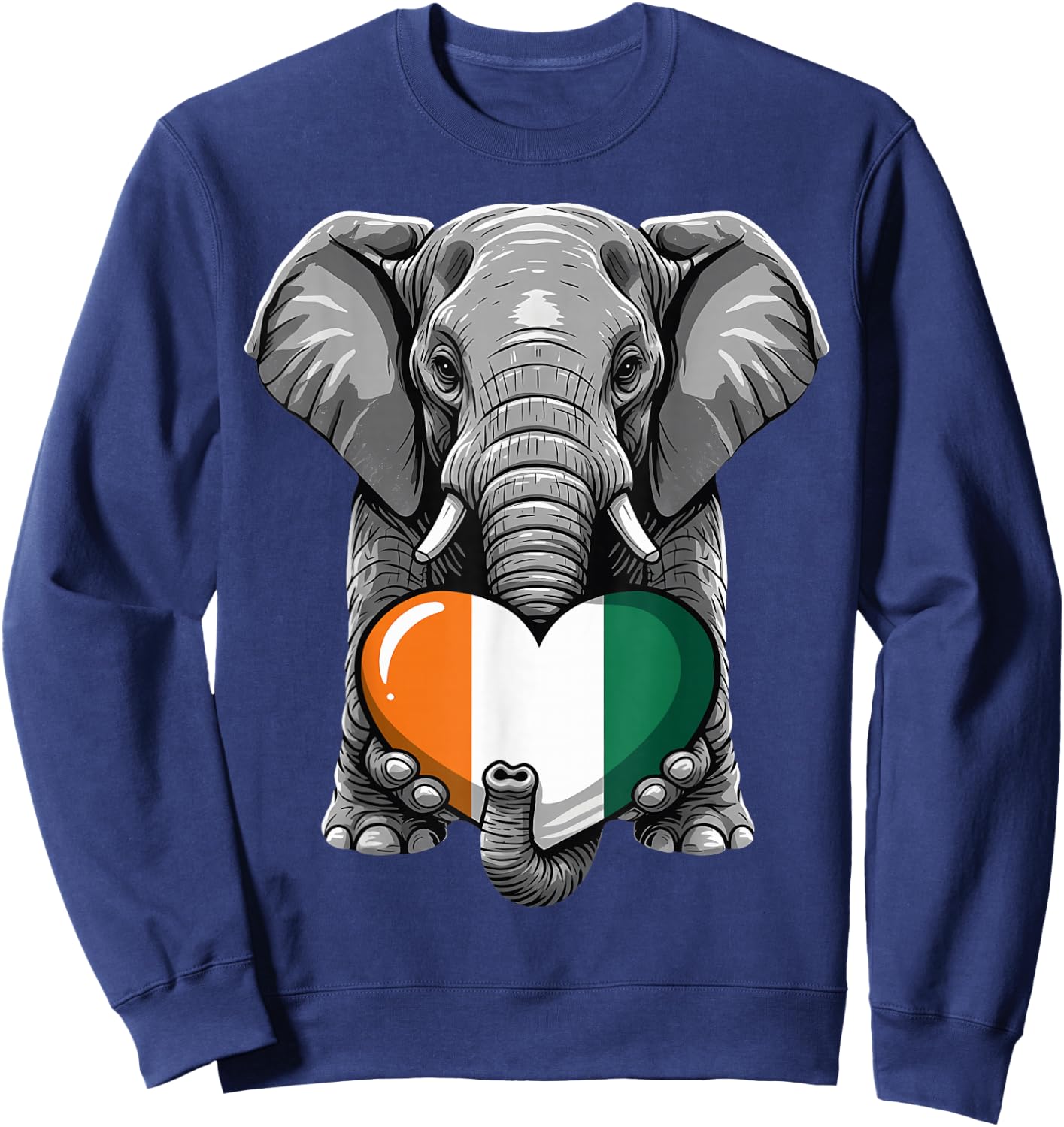 Ivory Coast Elephant Flag Cote D'Ivoire Ivorian Roots Sweatshirt - Sweatshirt | Navy