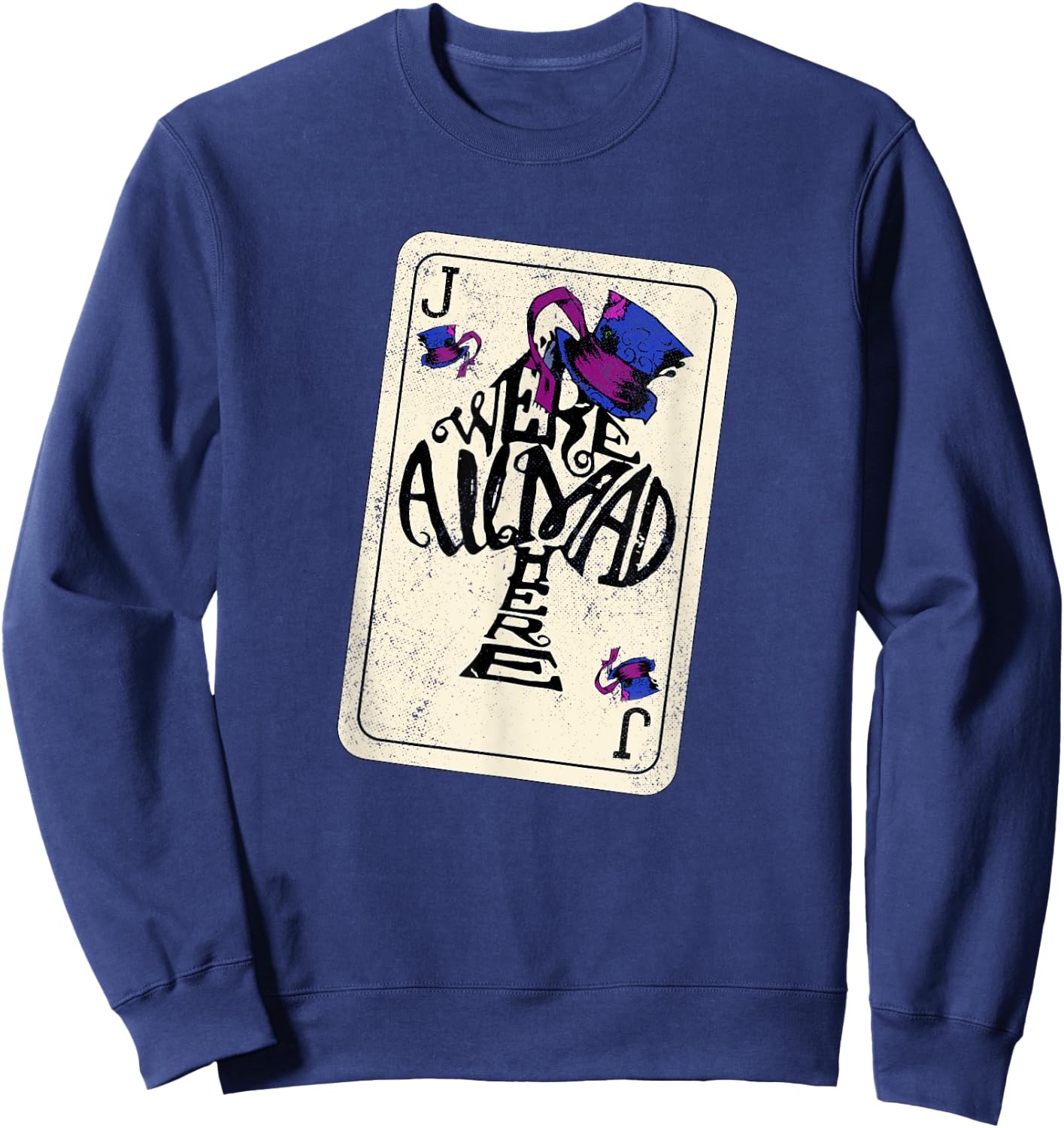 Jack of Spades - We're All Mad Here - Distressed Sweatshirt - Sweatshirt | Navy