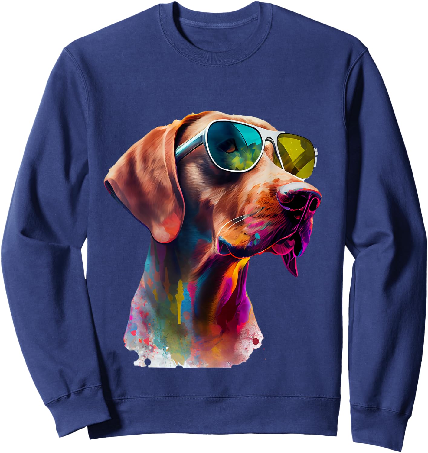 Viszla with Sunglasses Sweatshirt - Sweatshirt | Navy