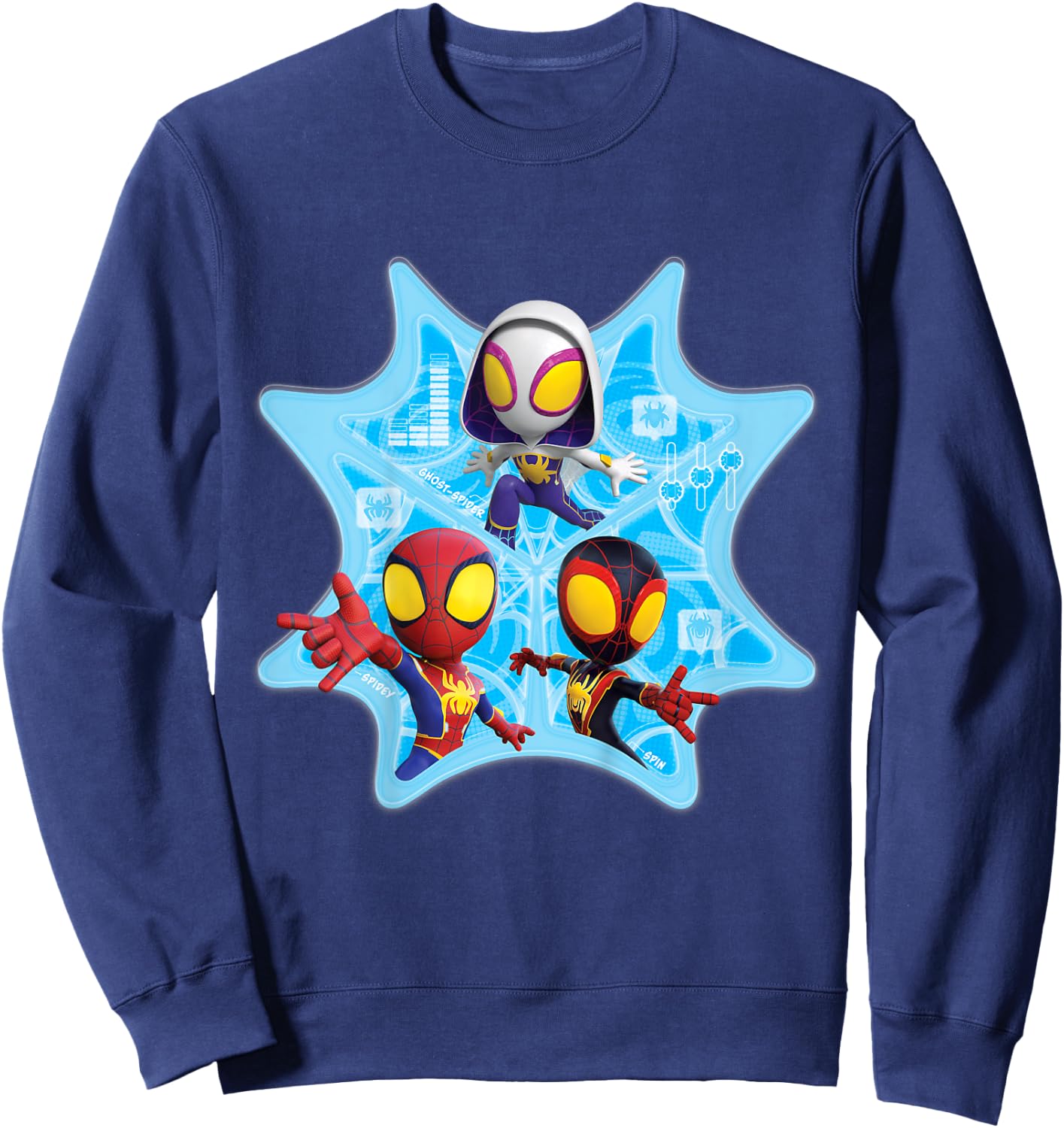 Kids Marvel Spidey and His Amazing Friends Web-Spinners Tech Web , Black, 2 Sweatshirt - Sweatshirt | Navy