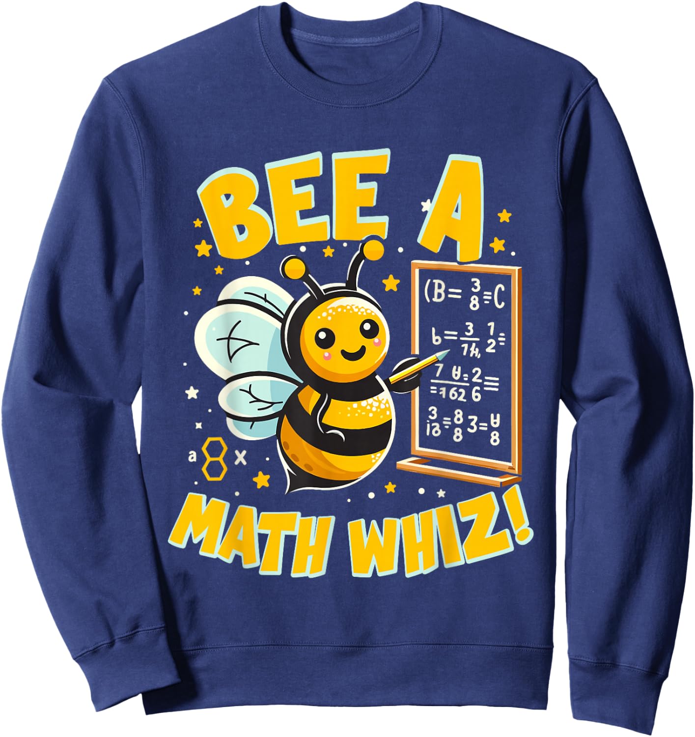 Bee a Math Whiz! Educational Bee Math Sweatshirt - Sweatshirt | Navy
