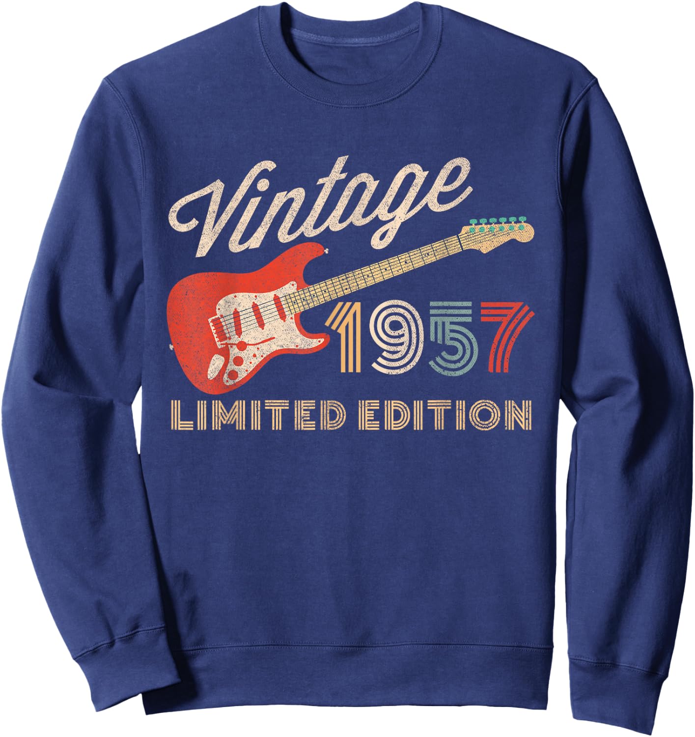 Vintage 1957 Limited Edition Gitarre Geburtsjahr Geburtstag Sweatshirt - Sweatshirt | Navy