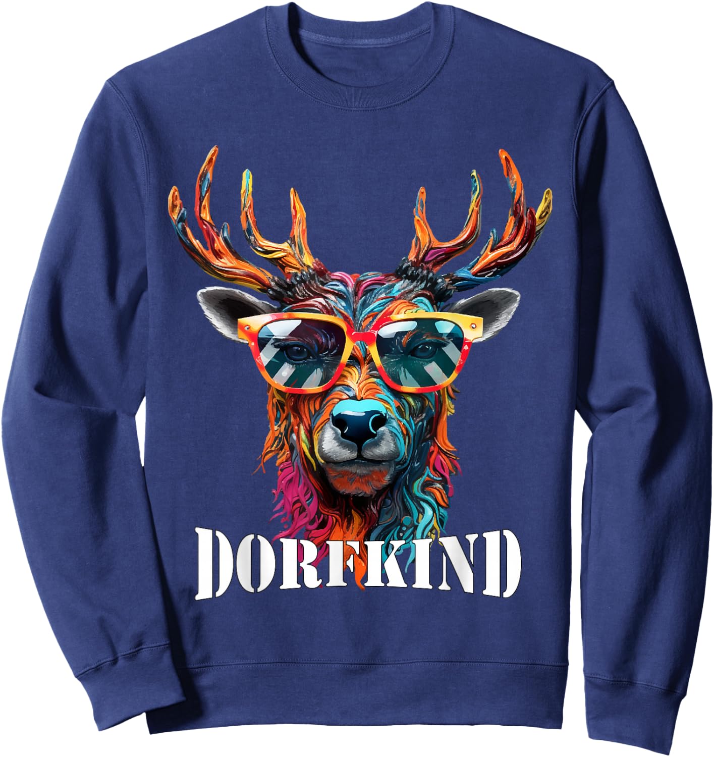 Dorfkind Deer Farmers & Farmer Gift Village Child , black Sweatshirt - Sweatshirt | Navy