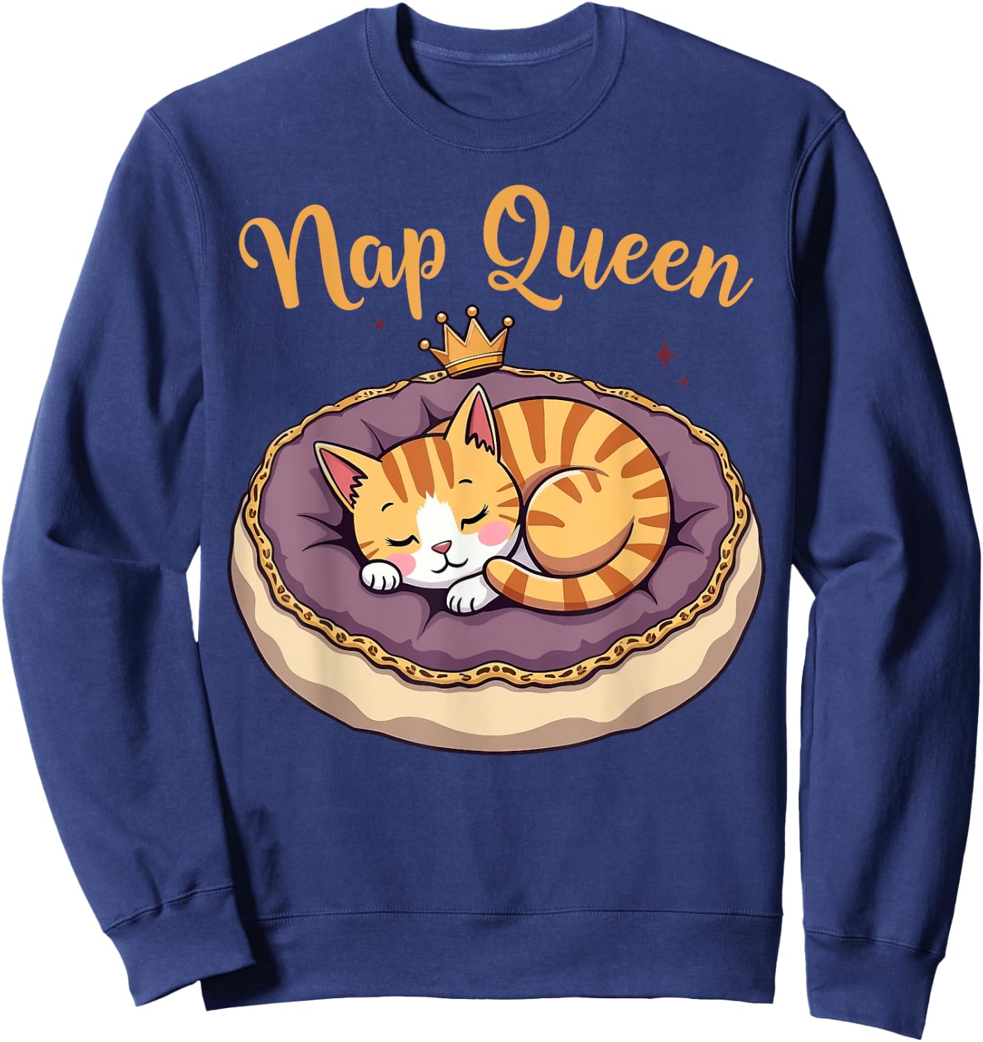 Nap Queen Adorable Cat Sweatshirt - Sweatshirt | Navy