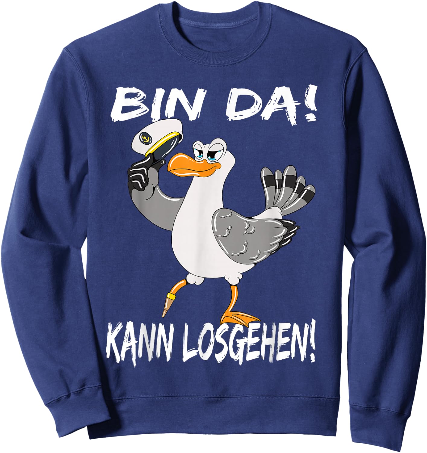 Captain Seagull Baltic Sea North Sea Holiday Bin Da Kann Losgehen , black, s Sweatshirt - Sweatshirt | Navy