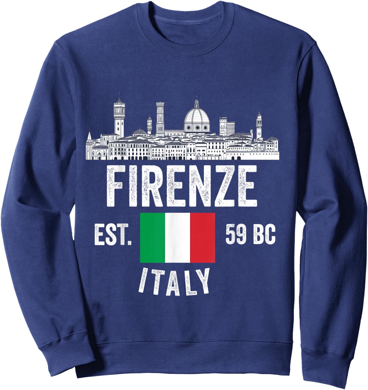 Souvenirs from firenze italy with Italian Flag Florence Men Sweatshirt - Sweatshirt | Navy