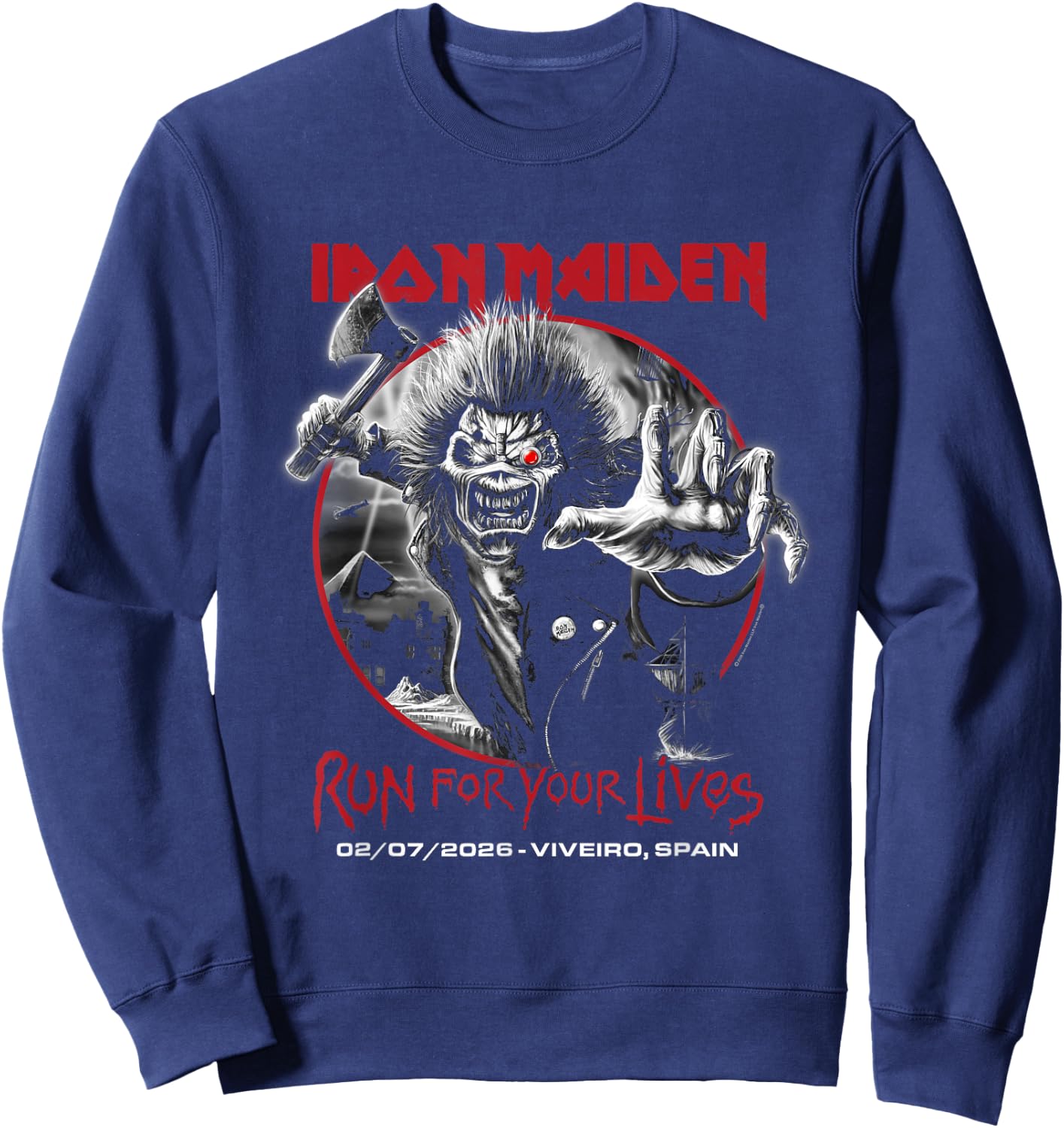Iron Maiden Run for Your Lives Tour 2026 Viveiro Sweatshirt - Sweatshirt | Navy