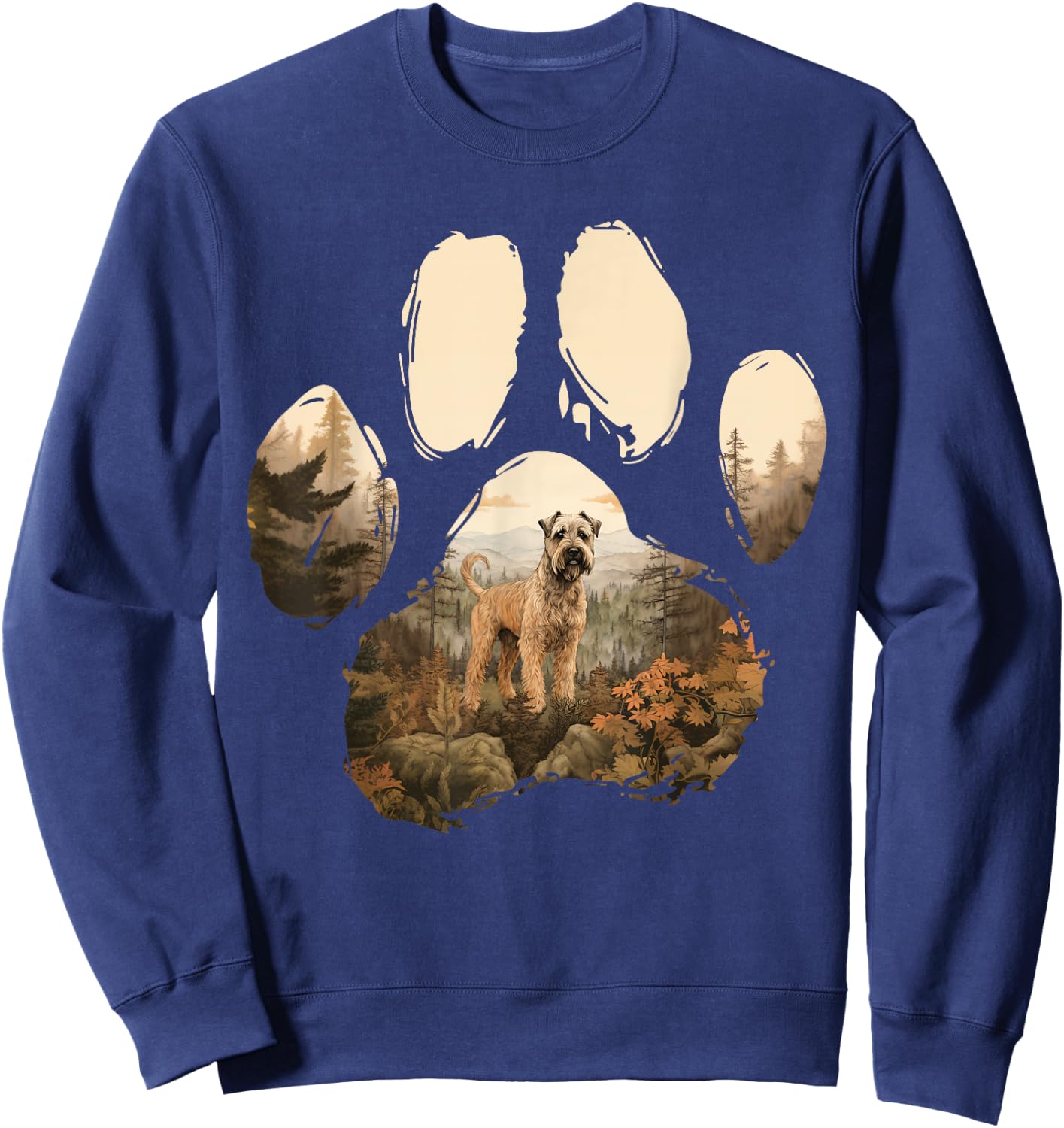 Soft Coated Wheaten Terrier Mountain Paw Design Dog Mom Dad Women Kids Sweatshirt - Sweatshirt | Navy