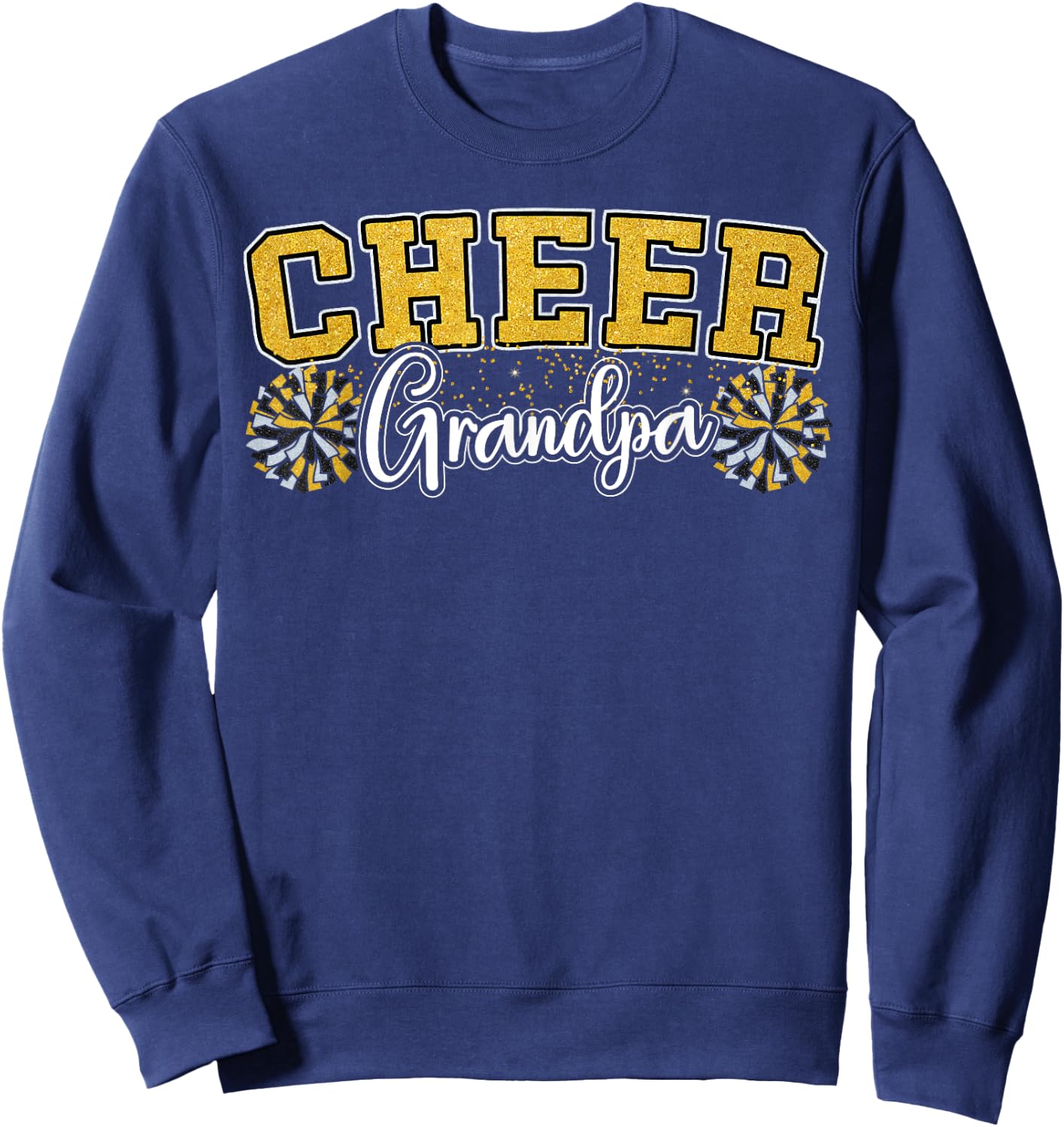 Cheer Grandpa My Favorite Cheerleader Calls Me G-pa Yellow Sweatshirt - Sweatshirt | Navy