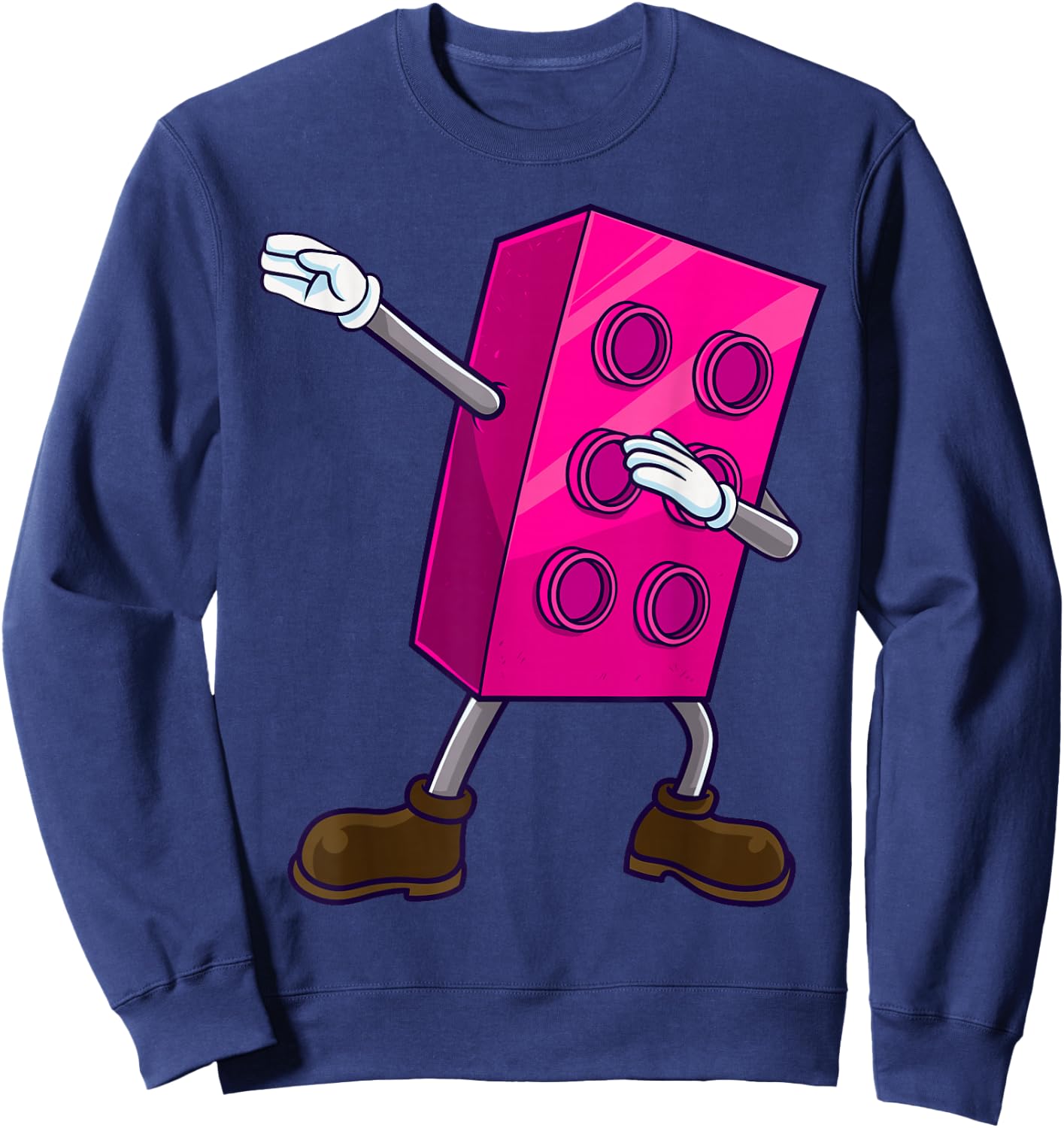 Dabbing Building Blocks Brick Dance Master Builder Kids Sweatshirt - Sweatshirt | Navy