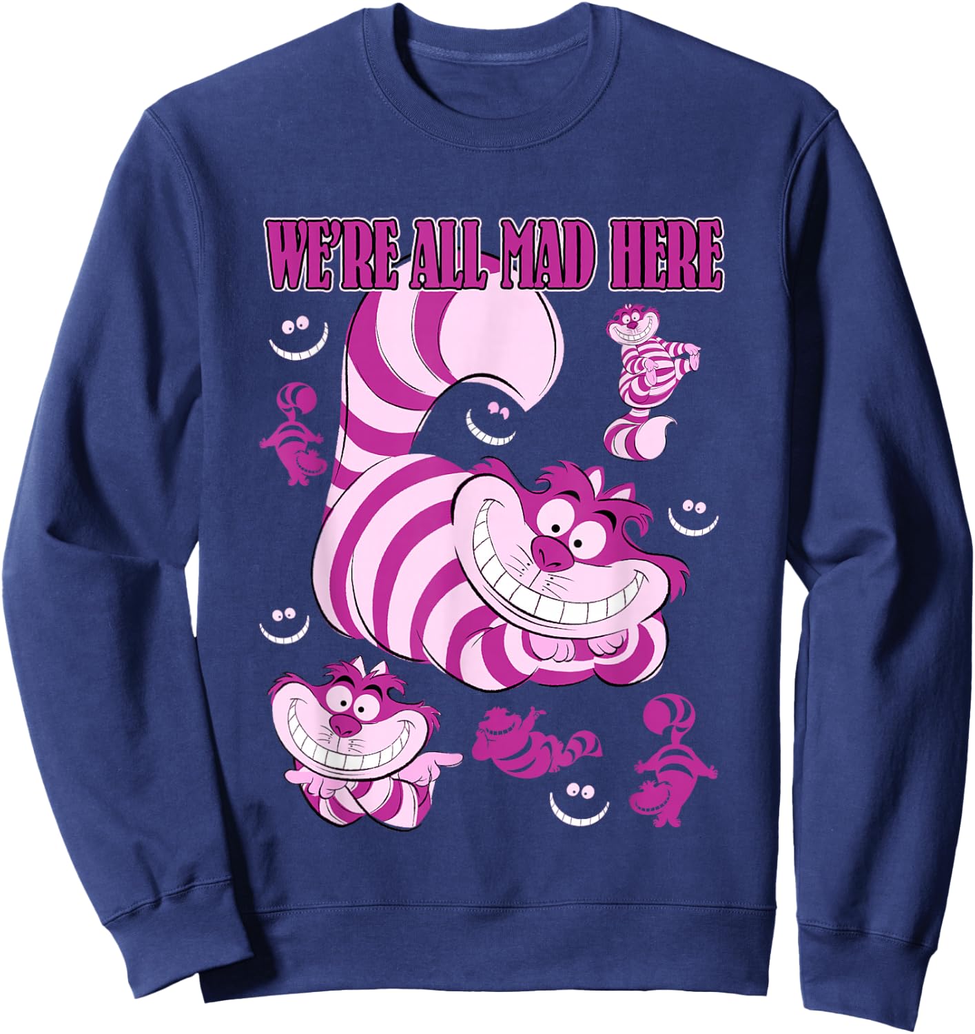Disney Alice in Wonderland Cheshire Cat We're All Mad Here Sweatshirt - Sweatshirt | Navy