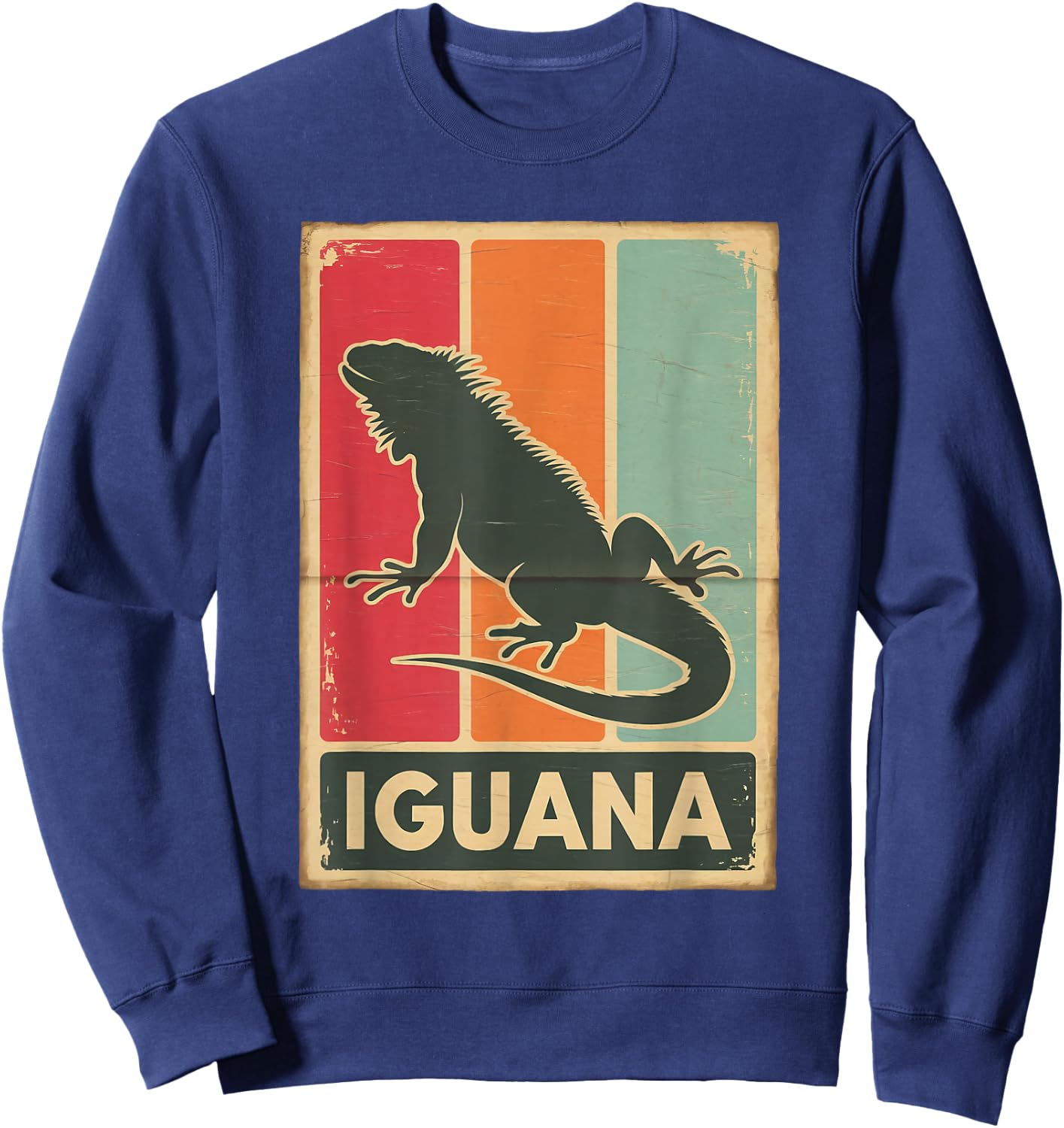 Retro Animal Lovers Vintage Iguana Sweatshirt - Sweatshirt | Navy