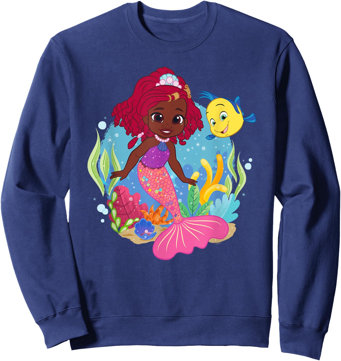Disney Junior’s Ariel and Flounder Undersea Friends Sweatshirt - Sweatshirt | Navy