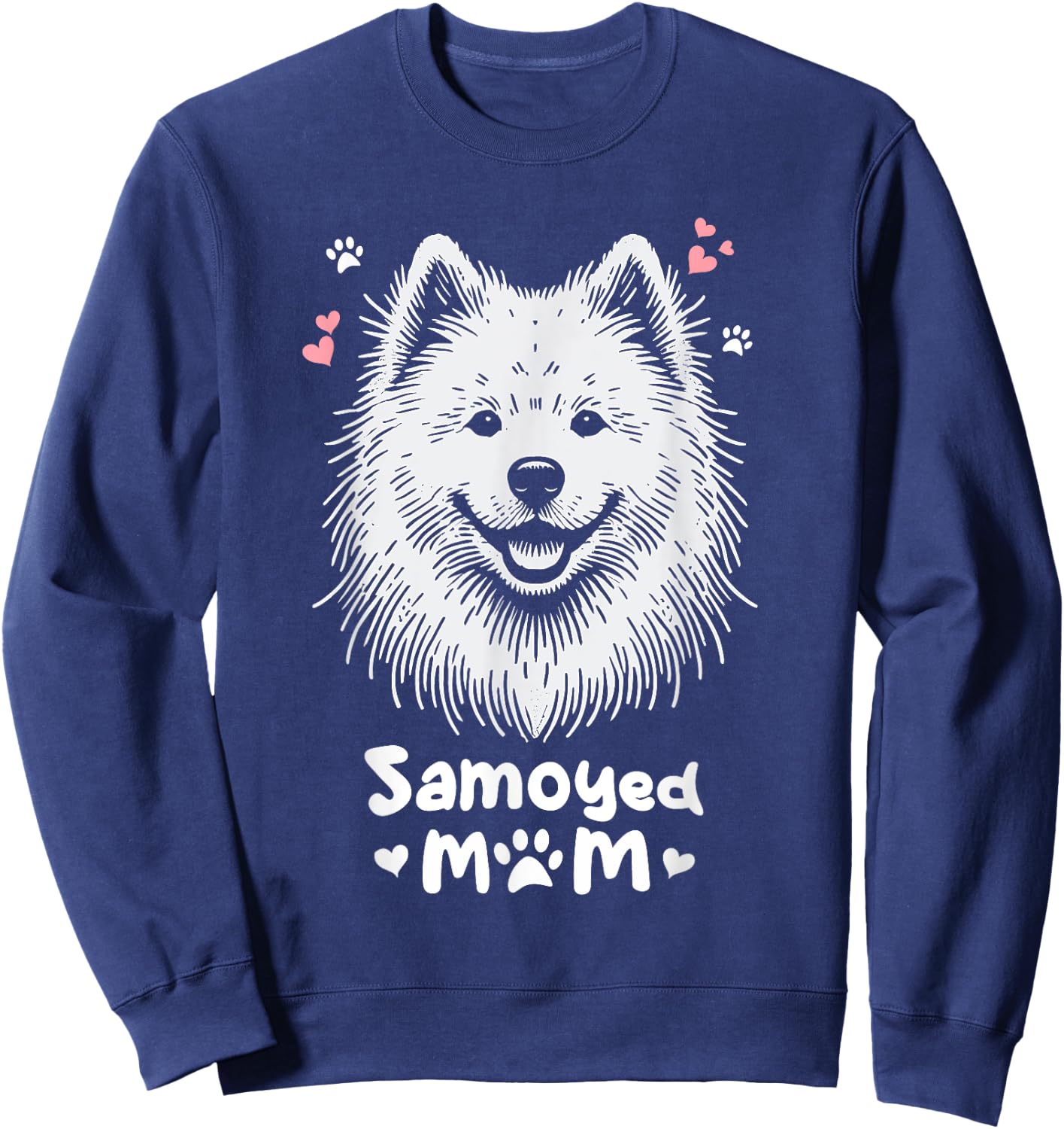 Samoyed Mom Sammies Dog , Black, S Sweatshirt - Sweatshirt | Navy