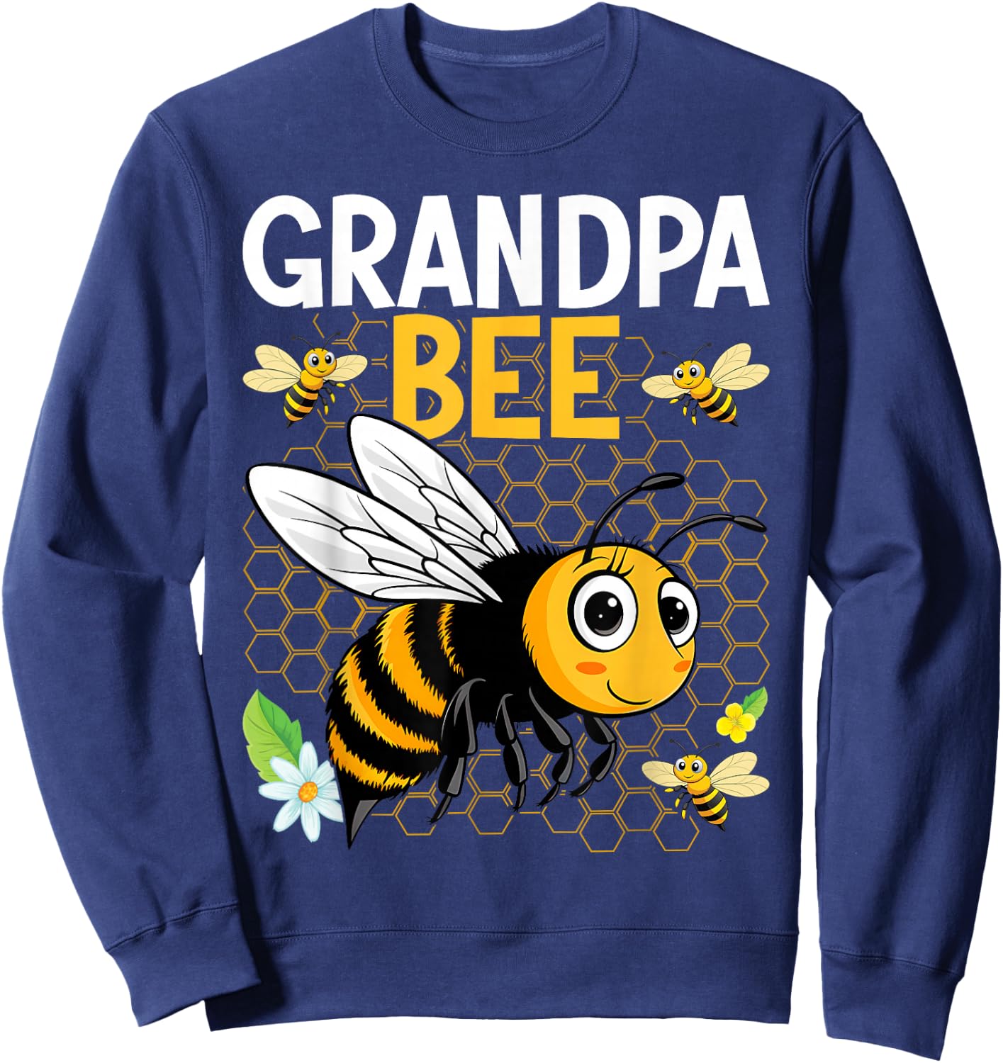 Grandpa Bee Cute Beekeeping Birthday Party Matching Family Sweatshirt - Sweatshirt | Navy