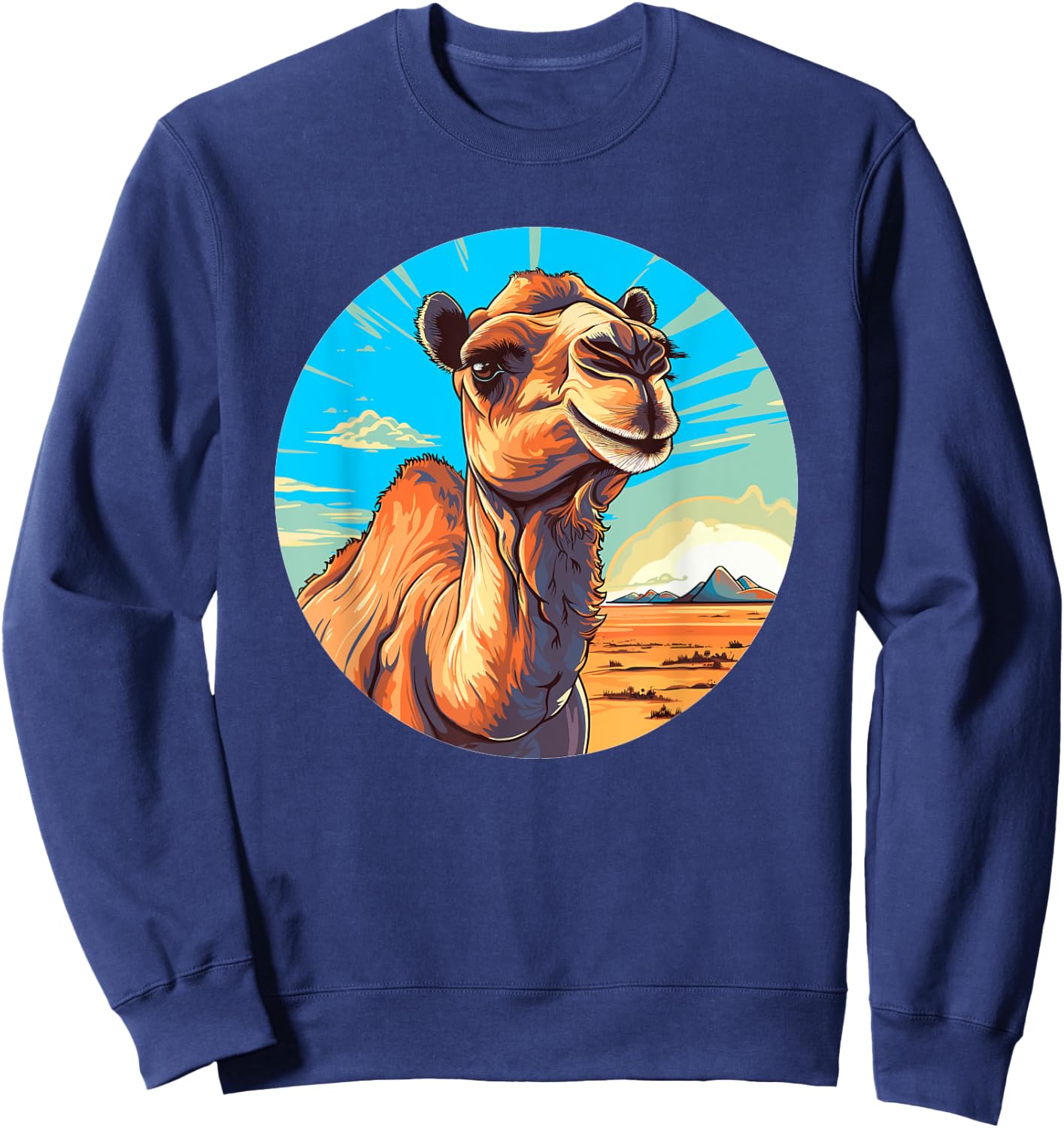 Beautiful camel in the desert landscape Sweatshirt - Sweatshirt | Navy