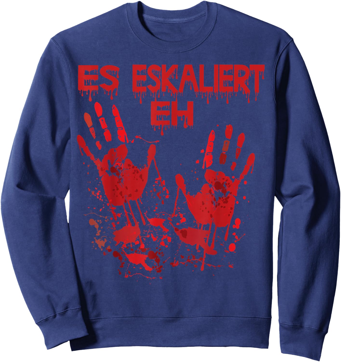 Halloween Bloody Hands Blood Splash Zombie Costume Men's , black Sweatshirt - Sweatshirt | Navy