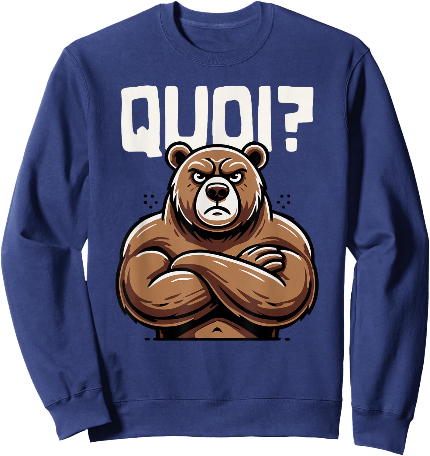 Funny Bear Woman Girl Boy Child What Bear Pattern , Black, S Sweatshirt - Sweatshirt | Navy