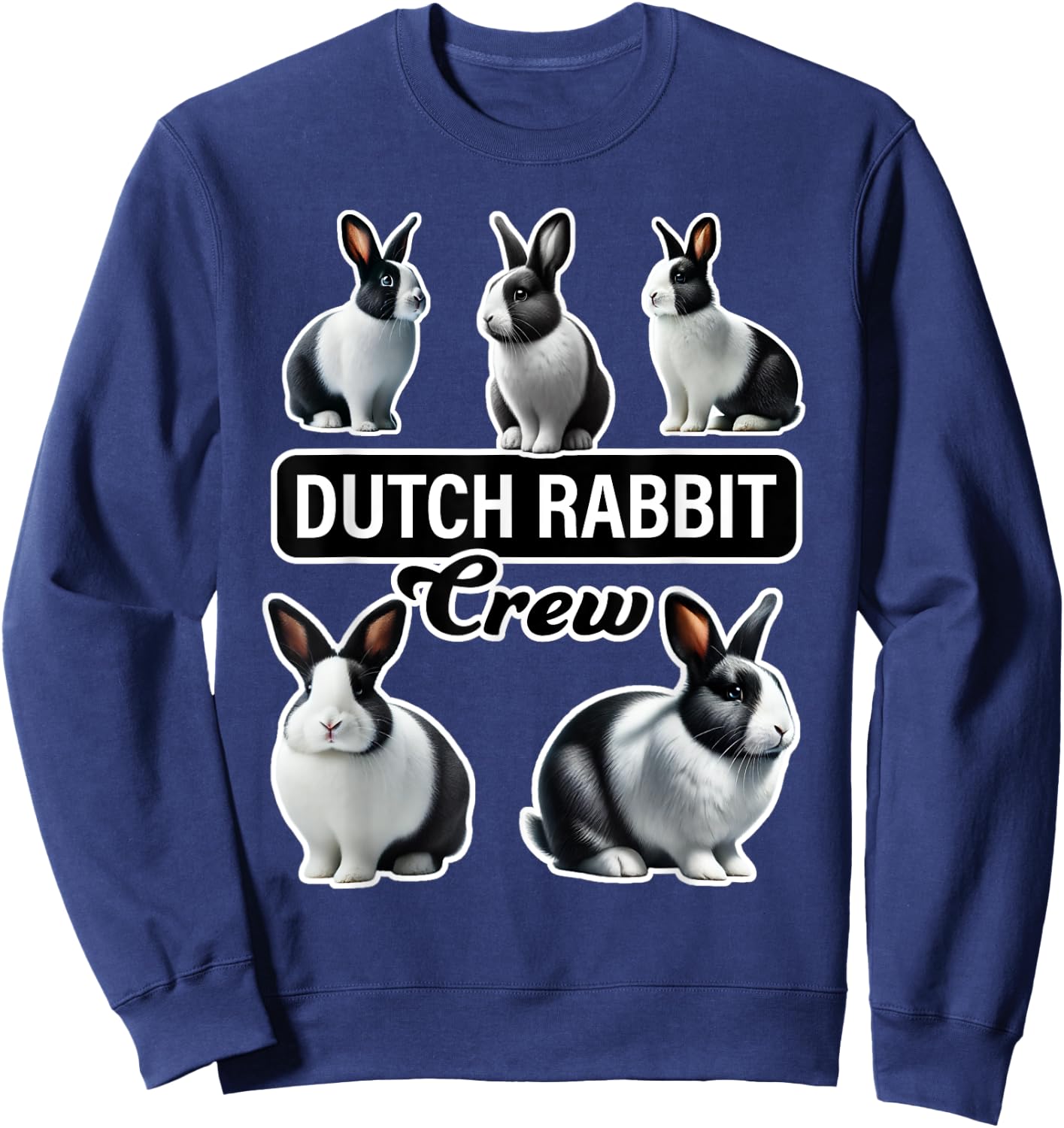 Dutch Rabbit Crew Funny Bunny Sweatshirt - Sweatshirt | Navy