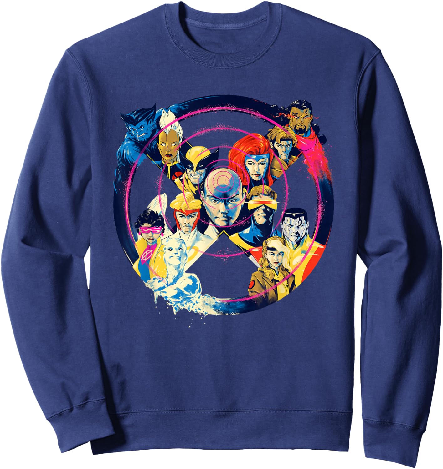 Marvel Professor X and the X-Men Team X Symbol Logo Sweatshirt - Sweatshirt | Navy