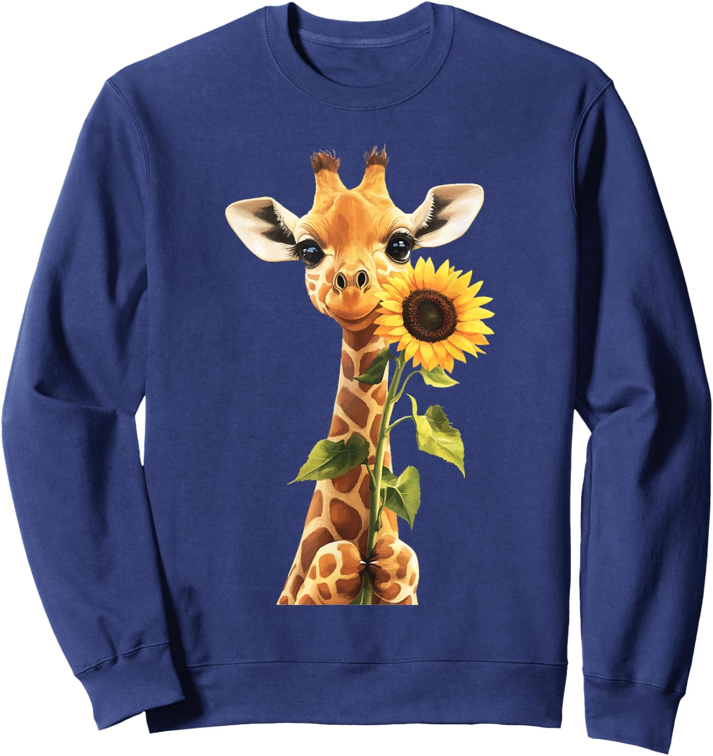 Giraffe Sunflower Sweatshirt - Sweatshirt | Navy