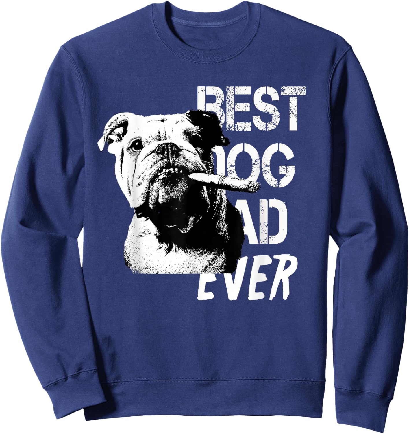 Chien de Style Vintage pour Homme Bulldog Anglais fête des pères Sweatshirt - Sweatshirt | Navy