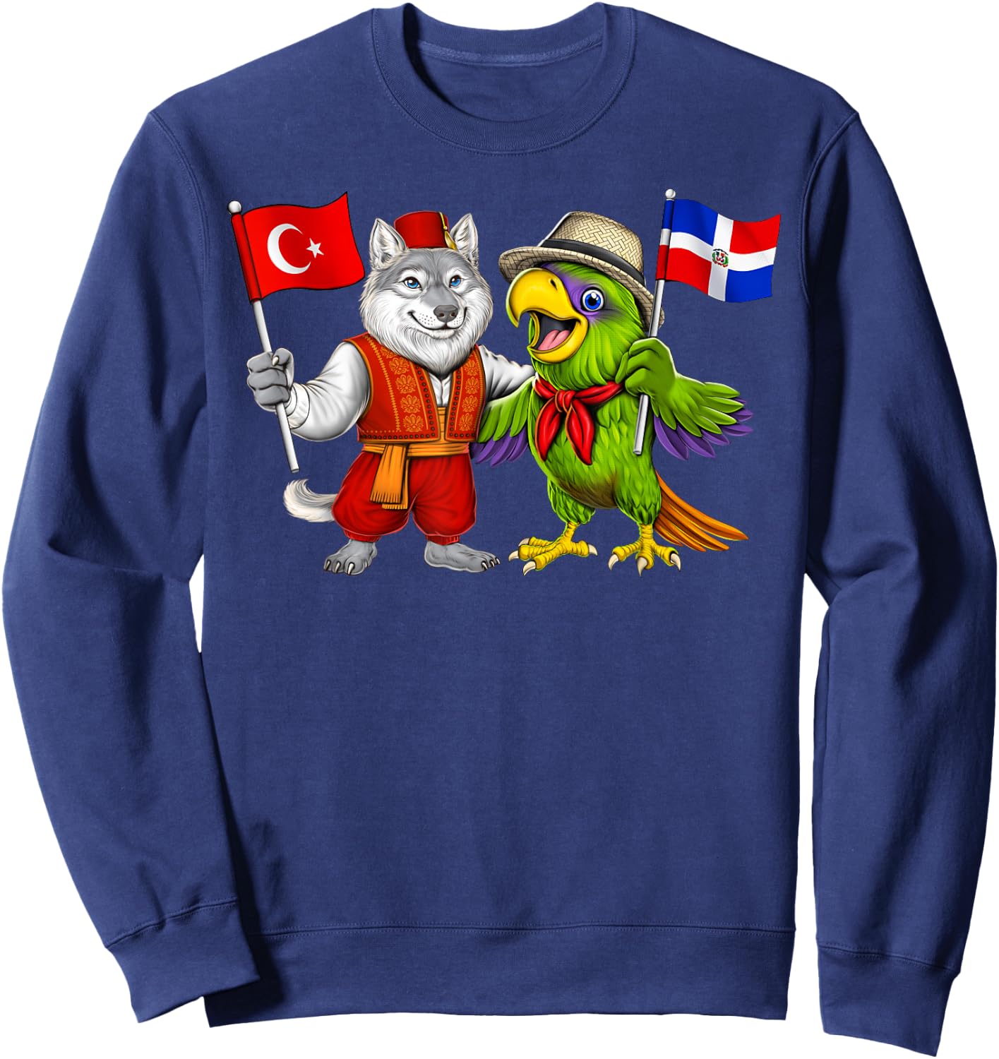 Turkey Dominican Republic Flag Turkish Dominican Roots Sweatshirt - Sweatshirt | Navy
