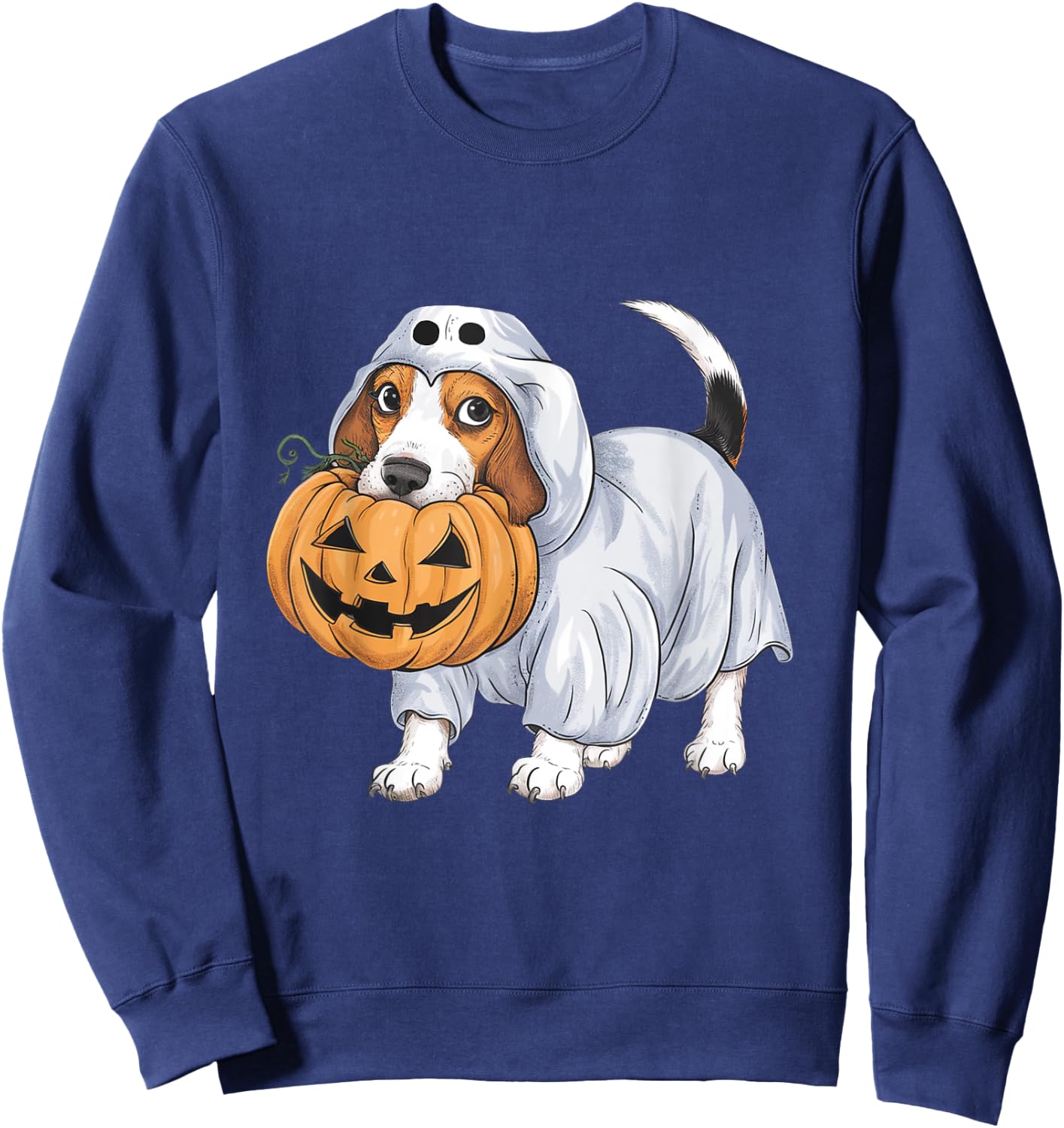 Beagle Ghost Dog Halloween Sweatshirt - Sweatshirt | Navy
