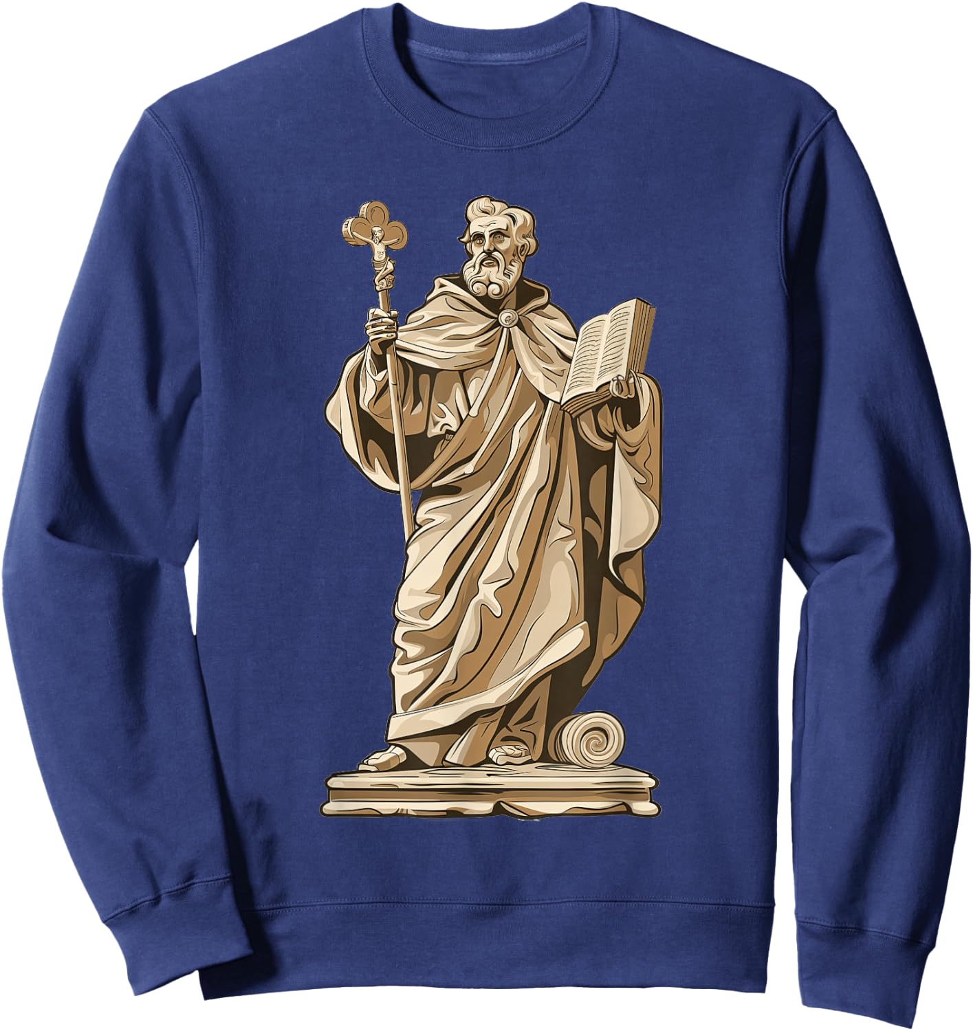 Saint Augustine Of Hippo On A Stone Slab Sweatshirt - Sweatshirt | Navy