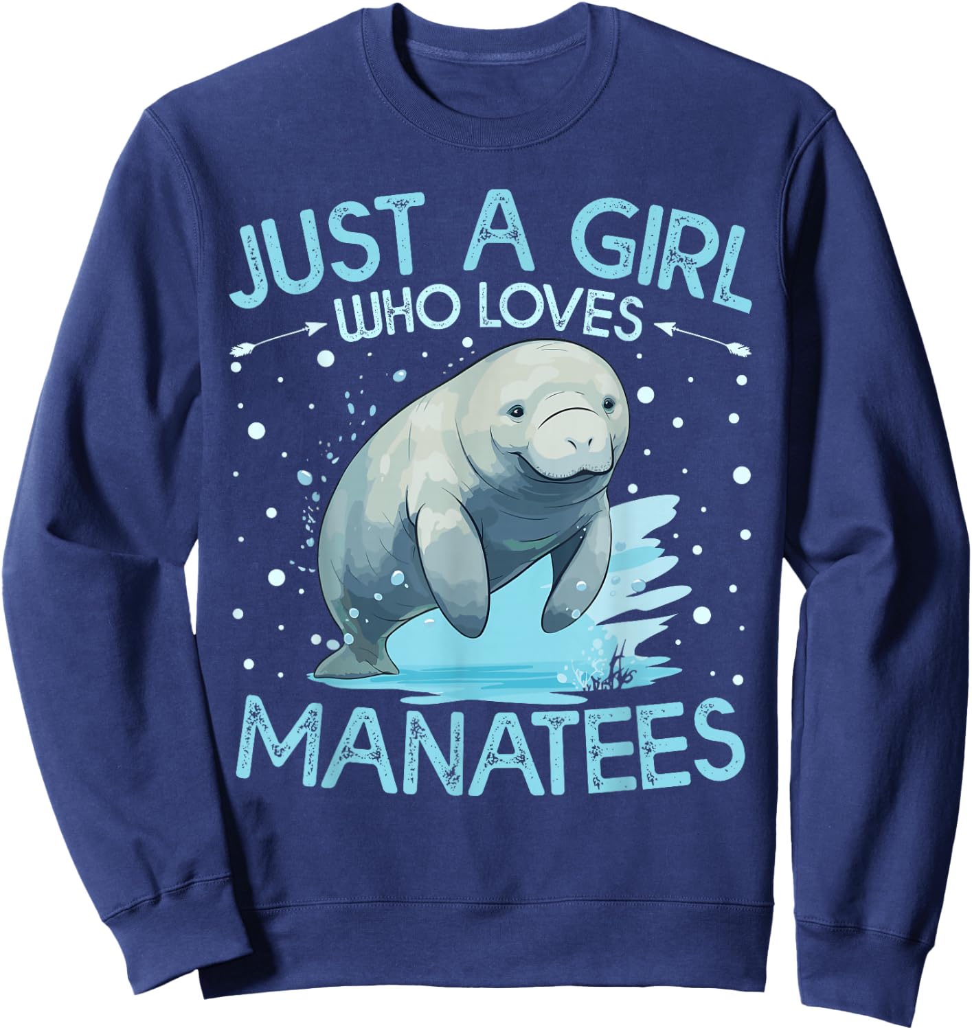Floral Manatee Just A Girl Who Loves Manatee Sweatshirt - Sweatshirt | Navy