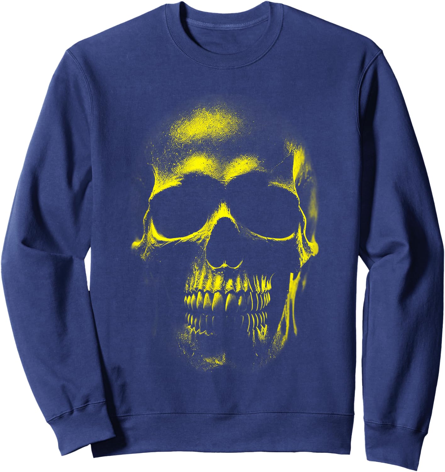 Yellow Skull Skull Head Sweatshirt - Sweatshirt | Navy