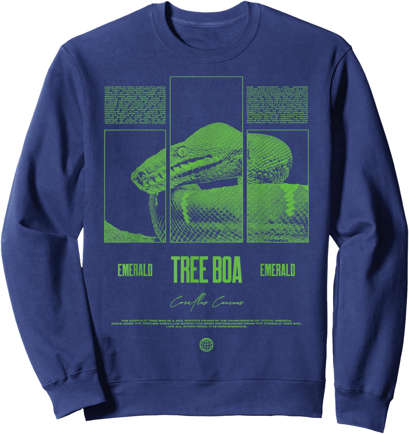 Emerald Tree Boa Snake Owner Streetwear Reptile Keeper Sweatshirt - Sweatshirt | Navy