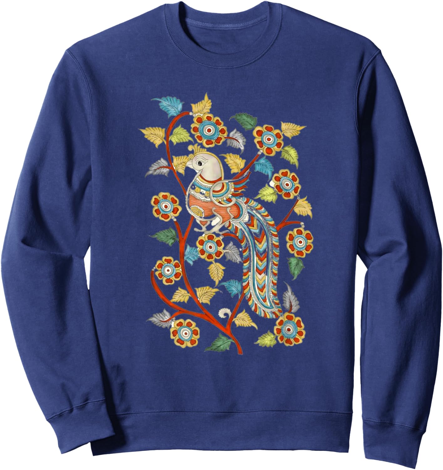 Kalamkari Peacock Sweatshirt - Sweatshirt | Navy